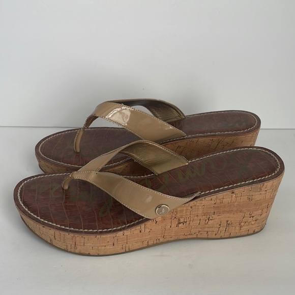 Sam Edelman Women’s Romy Wedge Sandals Tan 10 - Picture 1 of 7